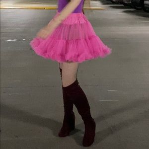 Burning Man 80s disco girl Halloween costume - pink tutu